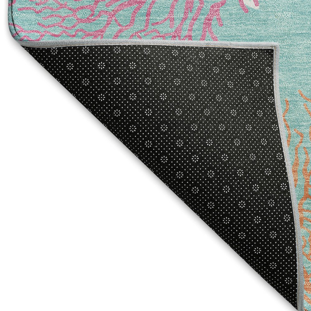 Premium Machine Washable Mayfield  Aqua 2'3" x 7'6" Runner Rug. Picture 2