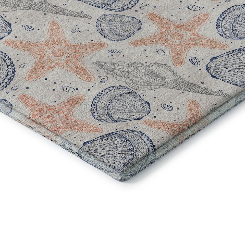 Premium Machine Washable Mayfield  Peach 2'3" x 7'6" Runner Rug. Picture 3