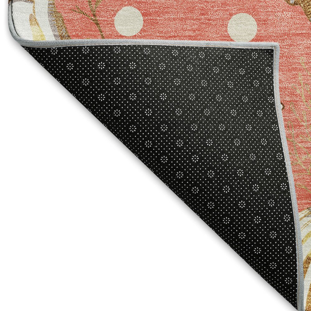 Premium Machine Washable Mayfield  Peach 2'3" x 7'6" Runner Rug. Picture 2