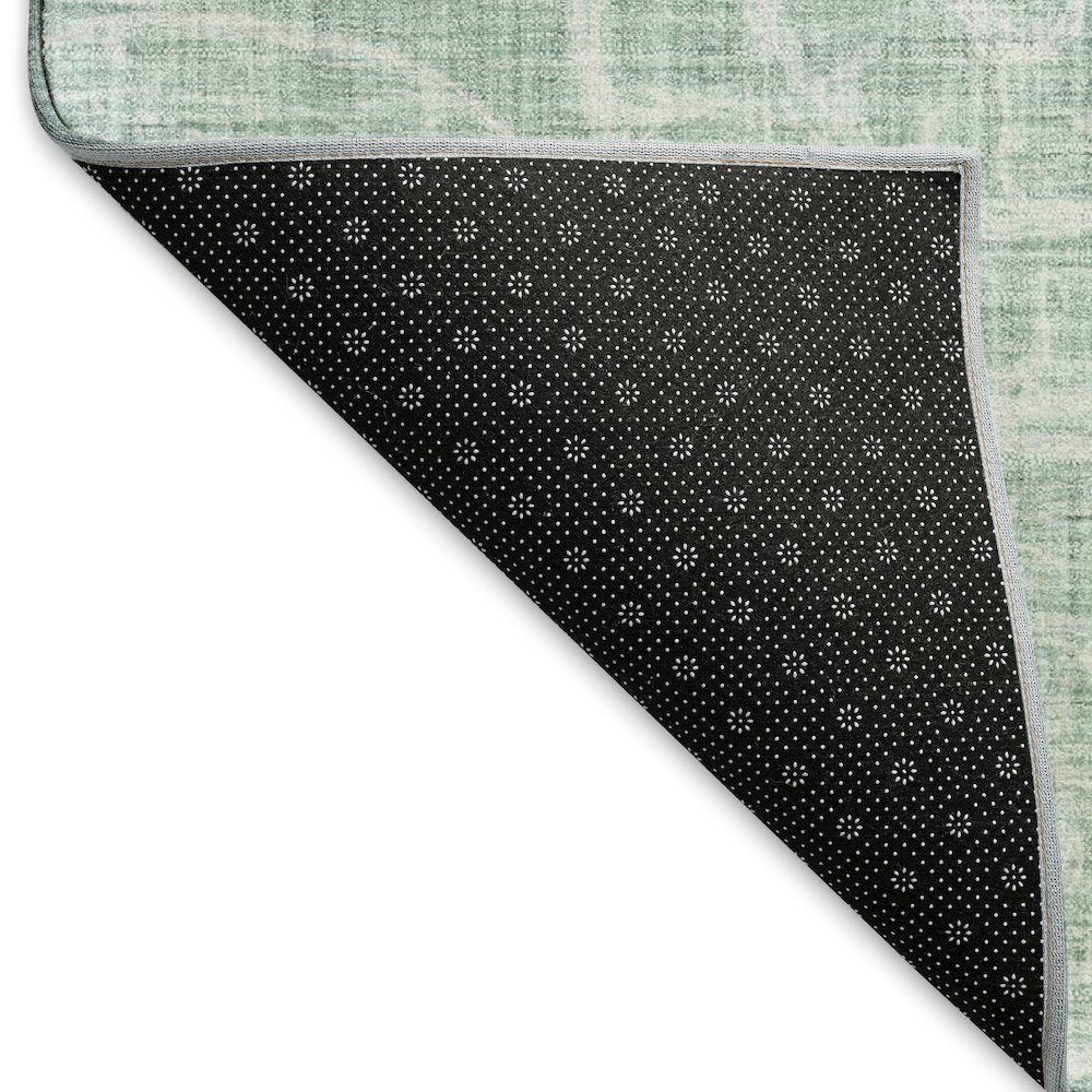 Premium Machine Washable Mayfield  Green 2'3" x 7'6" Runner Rug. Picture 2