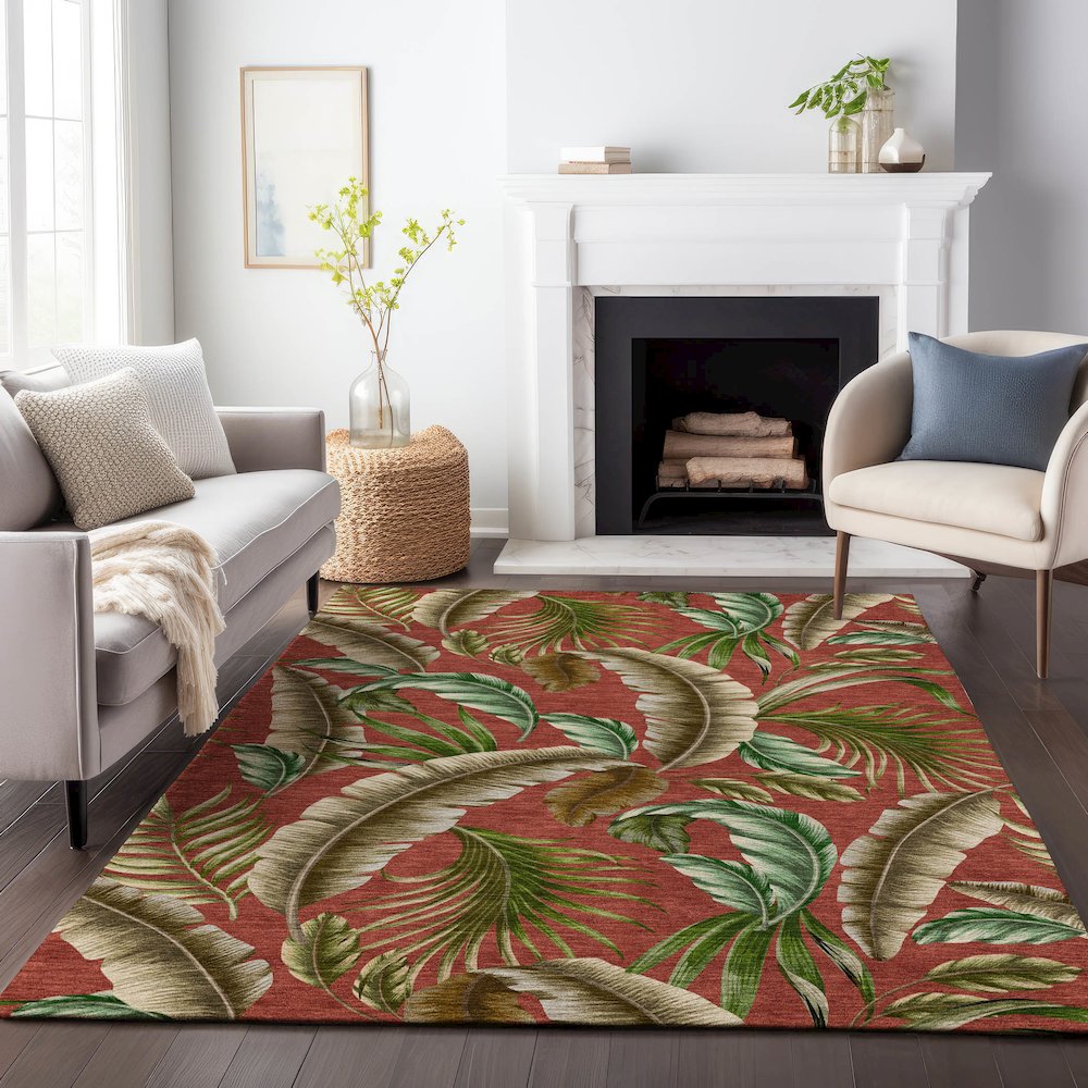 Premium Machine Washable Mayfield  Spice 3' x 5' Rug. Picture 6