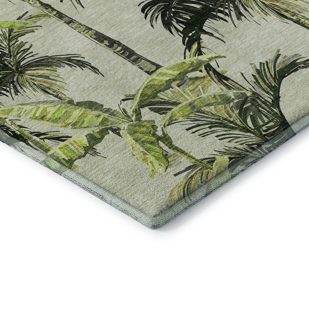 Premium Machine Washable Mayfield  Green 2'3" x 7'6" Runner Rug. Picture 3