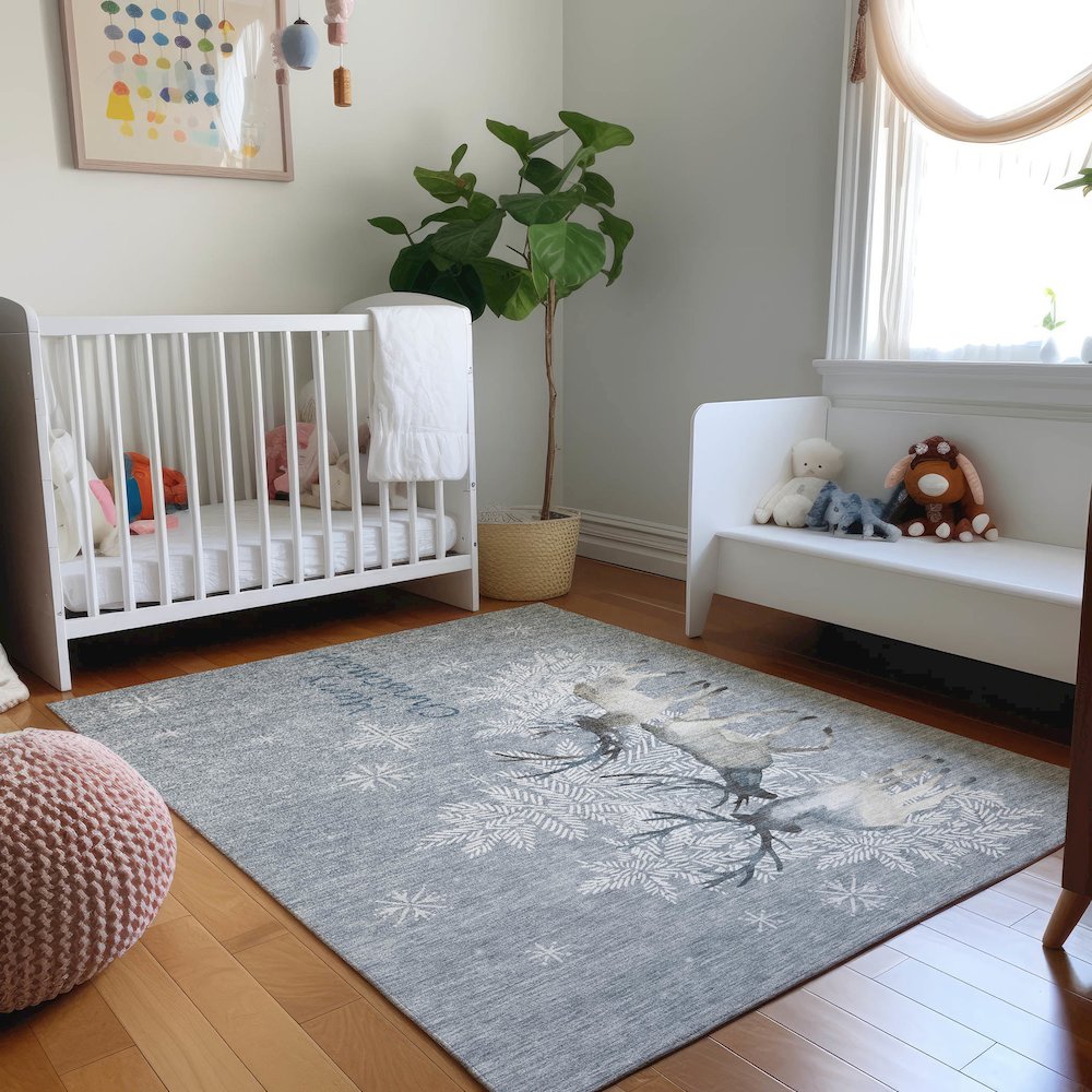 Premium Machine Washable Mayfield  Ash 3' x 5' Rug. Picture 5
