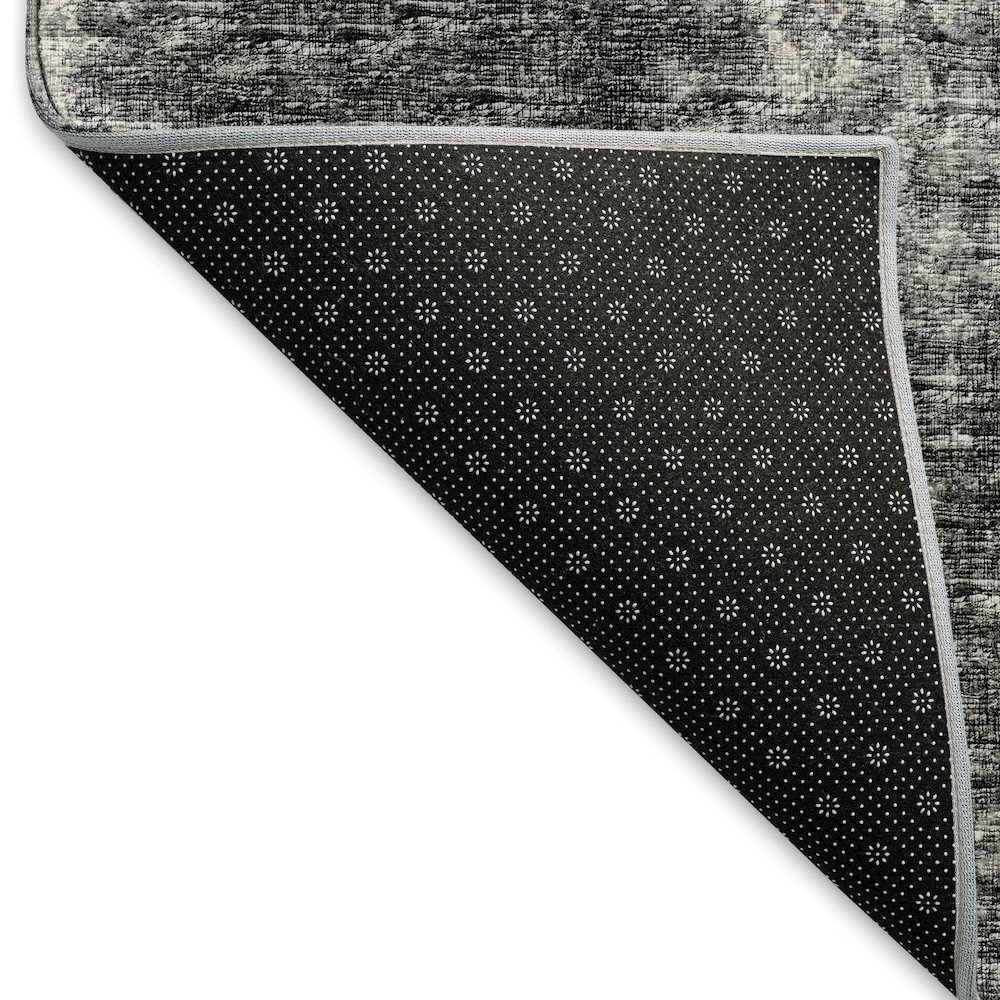 Premium Machine Washable Mayfield  Black 2'3" x 7'6" Runner Rug. Picture 2