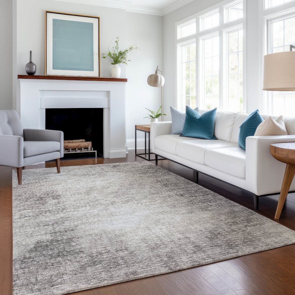 Premium Machine Washable Mayfield  Mocha 3' x 5' Rug. Picture 5