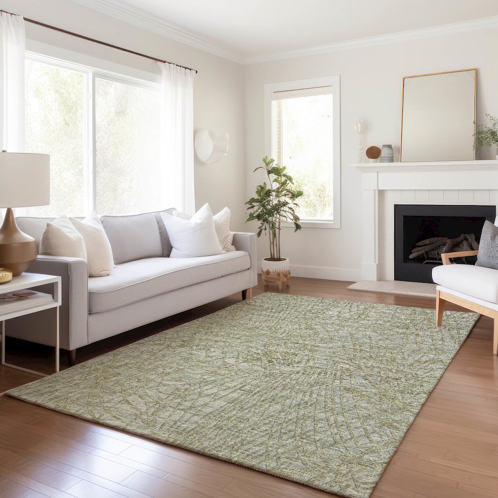 Premium Machine Washable Mayfield  Sage 3' x 5' Rug. Picture 6