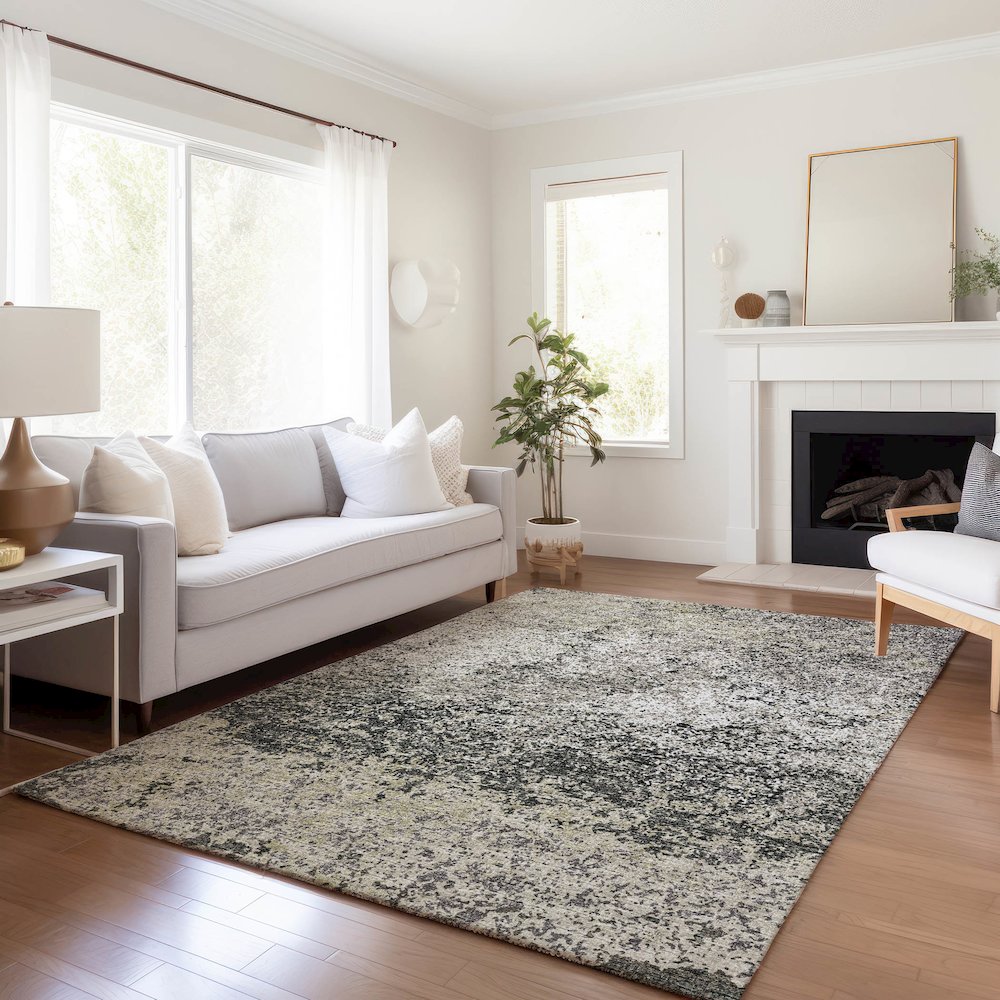Premium Machine Washable Mayfield  Gray 3' x 5' Rug. Picture 6