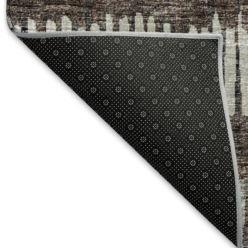 Premium Machine Washable Mayfield  Brown 2'3" x 7'6" Runner Rug. Picture 2