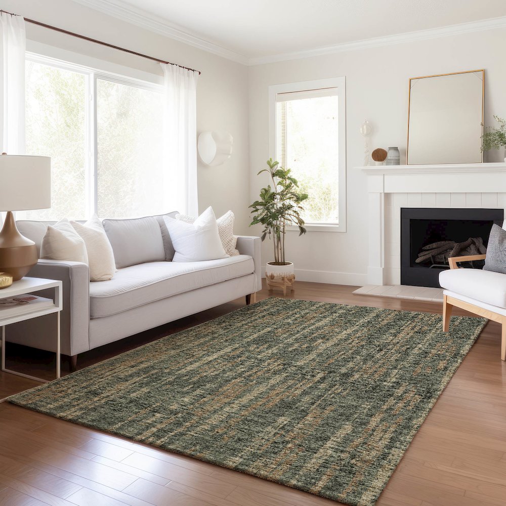 Premium Machine Washable Mayfield  Green 3' x 5' Rug. Picture 6