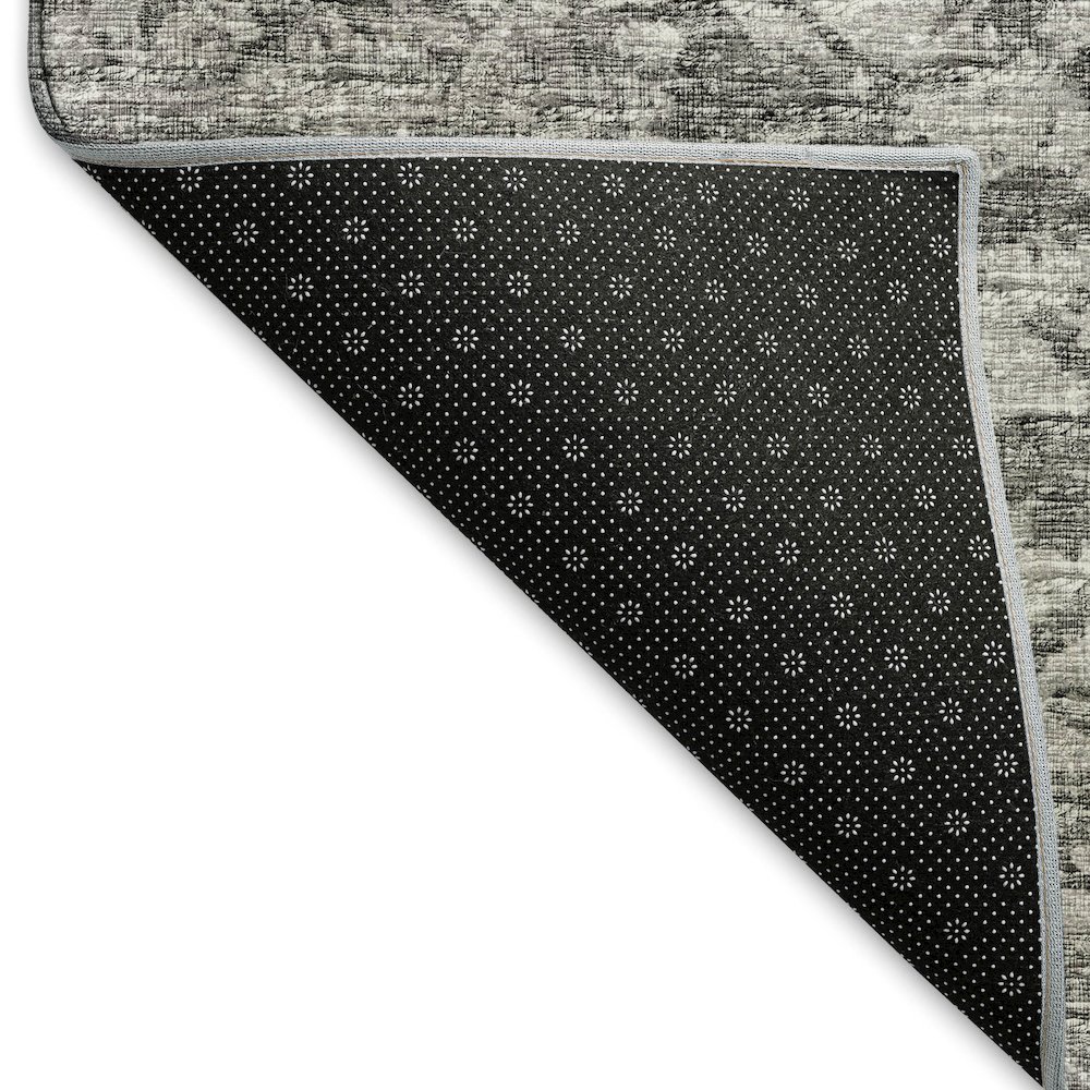 Premium Machine Washable Mayfield  Charcoal 2'3" x 7'6" Runner Rug. Picture 2