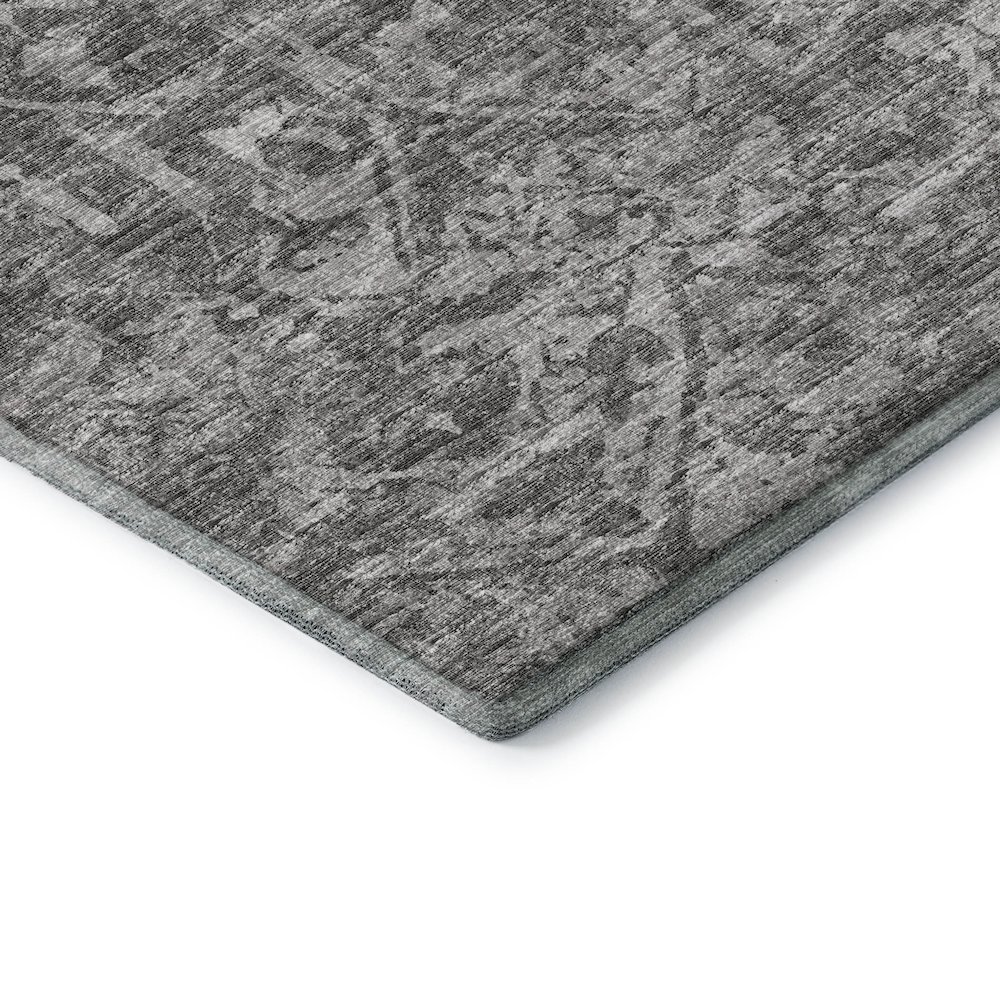 Premium Machine Washable Mayfield  Charcoal 2'3" x 7'6" Runner Rug. Picture 3