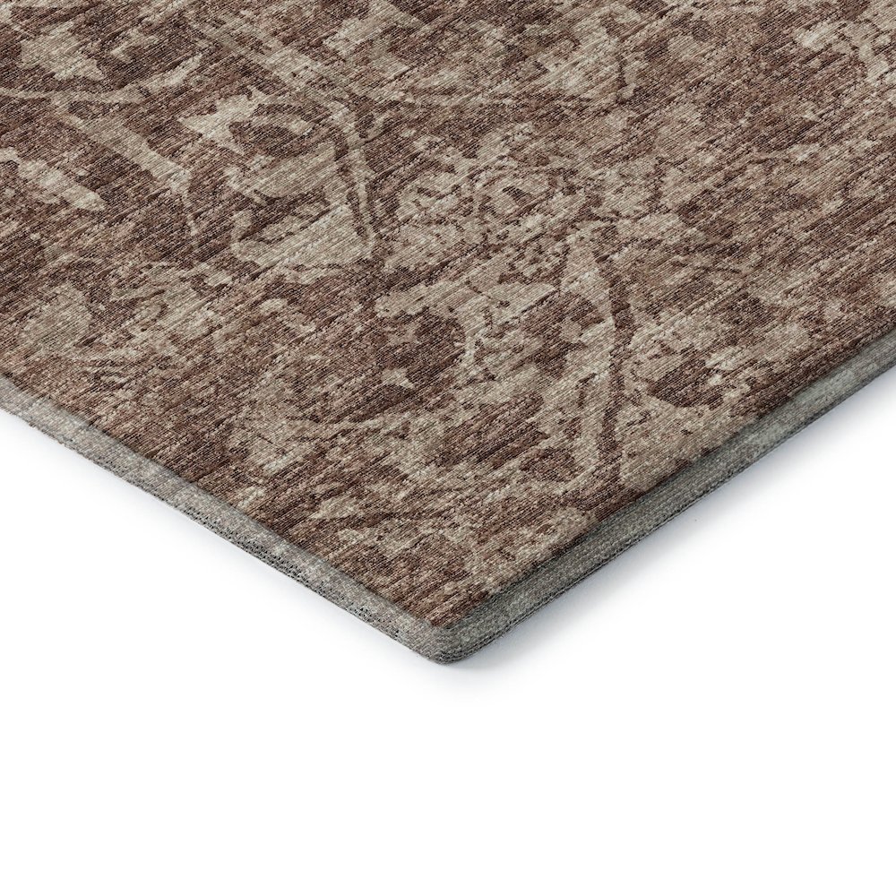 Premium Machine Washable Mayfield  Chocolate 2'3" x 7'6" Runner Rug. Picture 3
