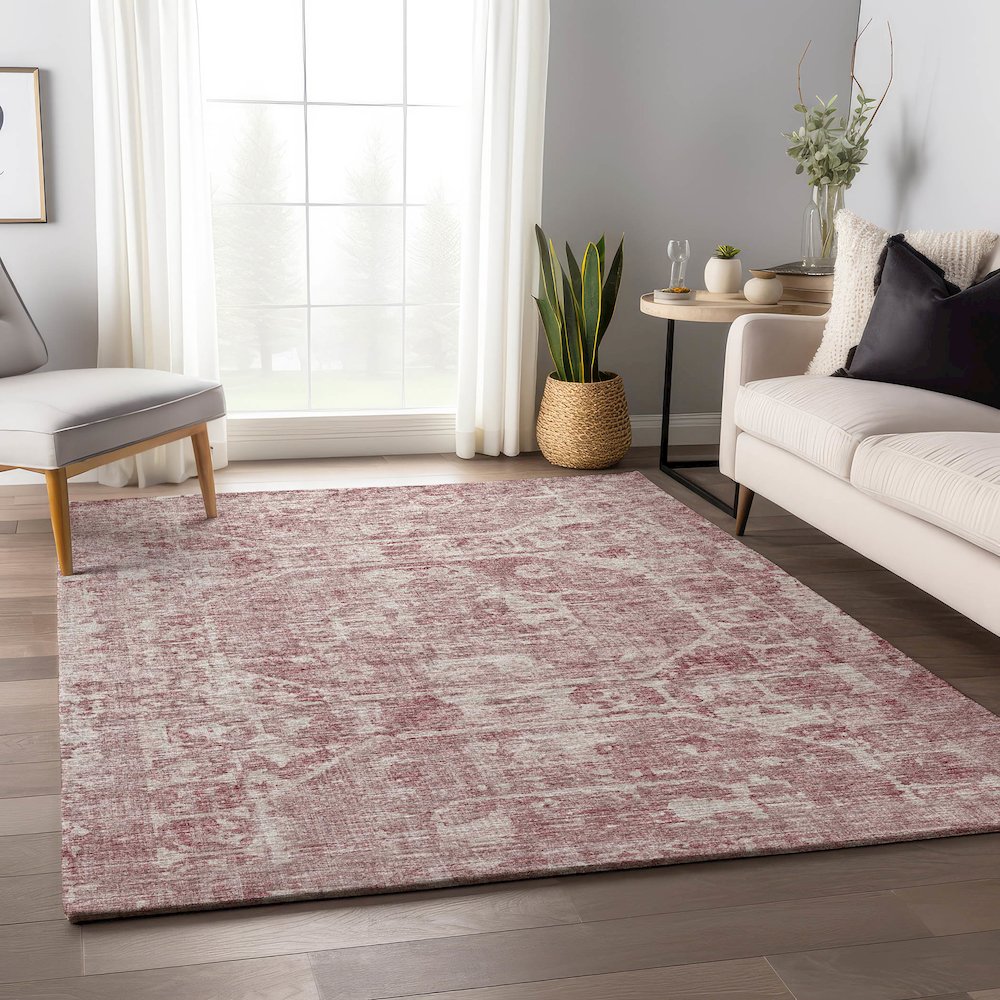Premium Machine Washable Mayfield  Pink 3' x 5' Rug. Picture 5
