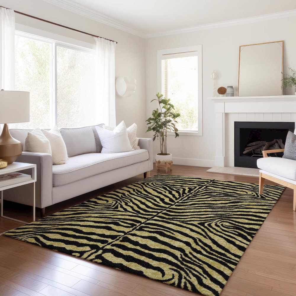 Premium Machine Washable Mayfield  Gilded 3' x 5' Rug. Picture 6