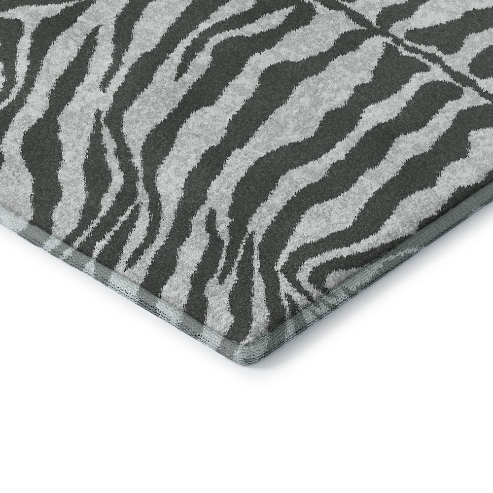 Premium Machine Washable Mayfield  Gray 2'3" x 7'6" Runner Rug. Picture 3