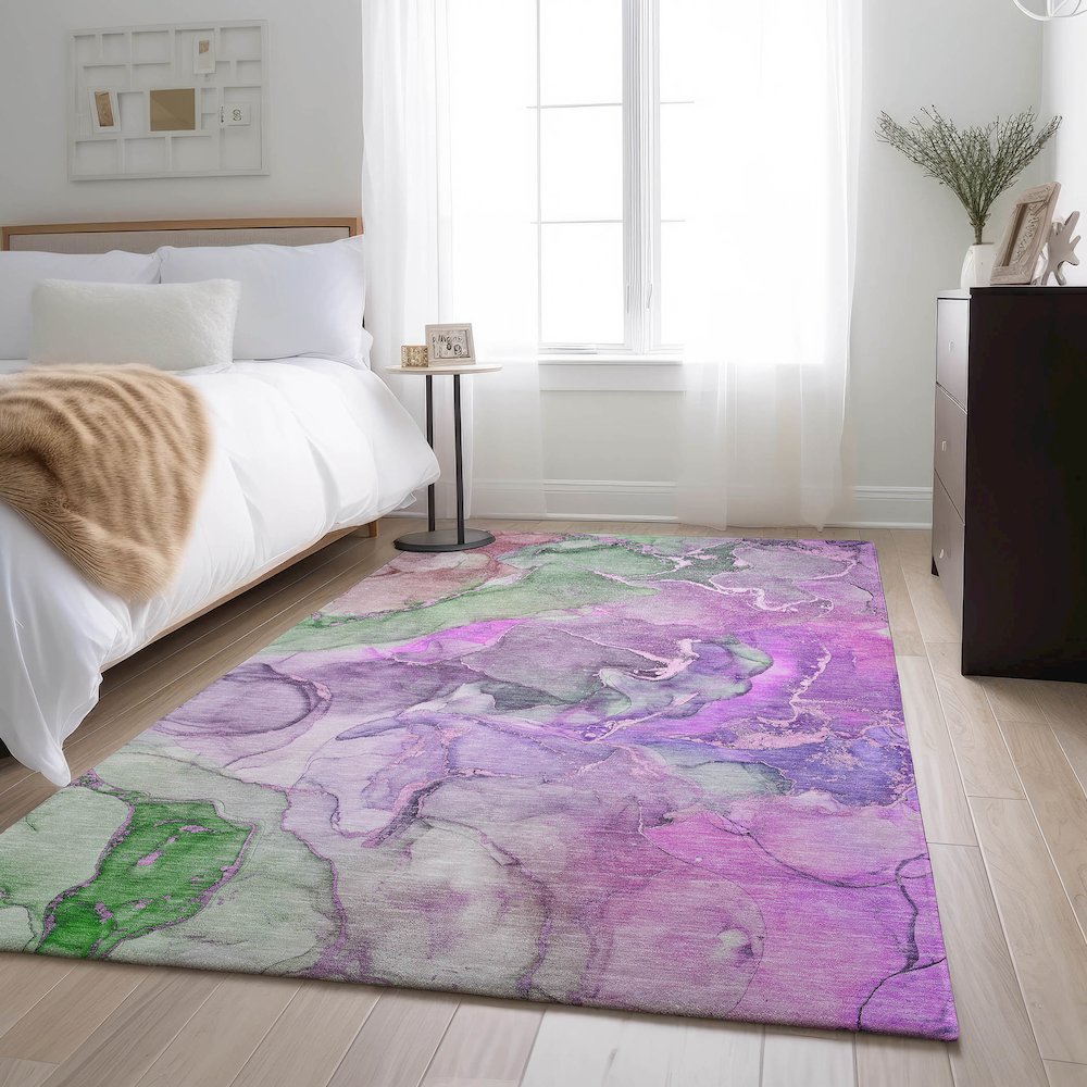 Premium Machine Washable Mayfield  Purple 3' x 5' Rug. Picture 5