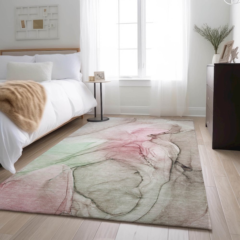 Premium Machine Washable Mayfield  Blush 3' x 5' Rug. Picture 5