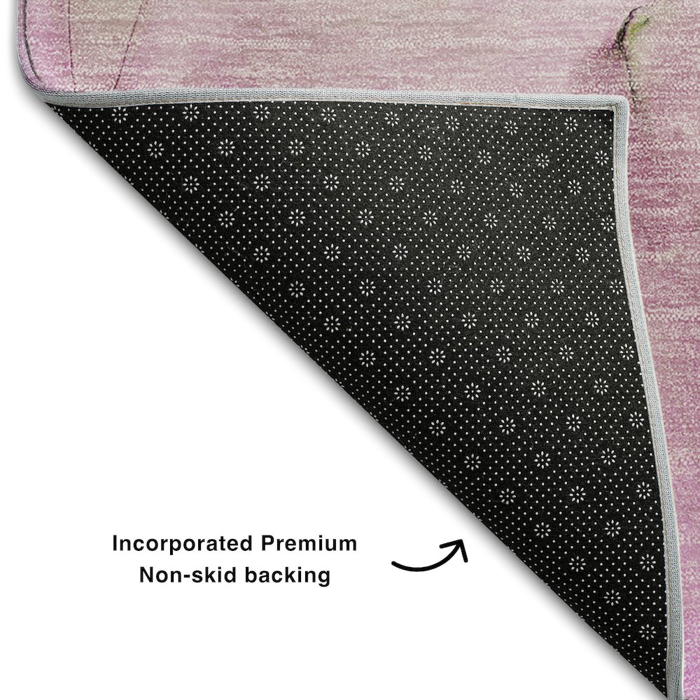 Premium Machine Washable Mayfield  Pink 2'3" x 7'6" Runner Rug. Picture 2