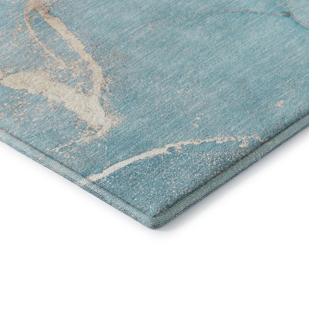Premium Machine Washable Mayfield  Teal 2'3" x 7'6" Runner Rug. Picture 3