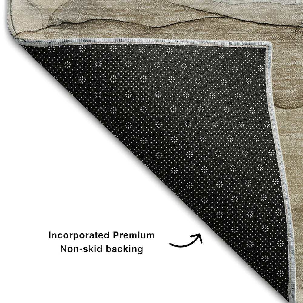 Premium Machine Washable Mayfield  Beige 2'3" x 7'6" Runner Rug. Picture 2