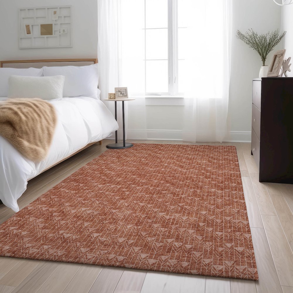 Premium Machine Washable Mayfield  Terracotta 3' x 5' Rug. Picture 5