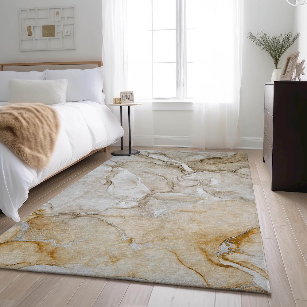 Premium Machine Washable Mayfield  Brown 3' x 5' Rug. Picture 5