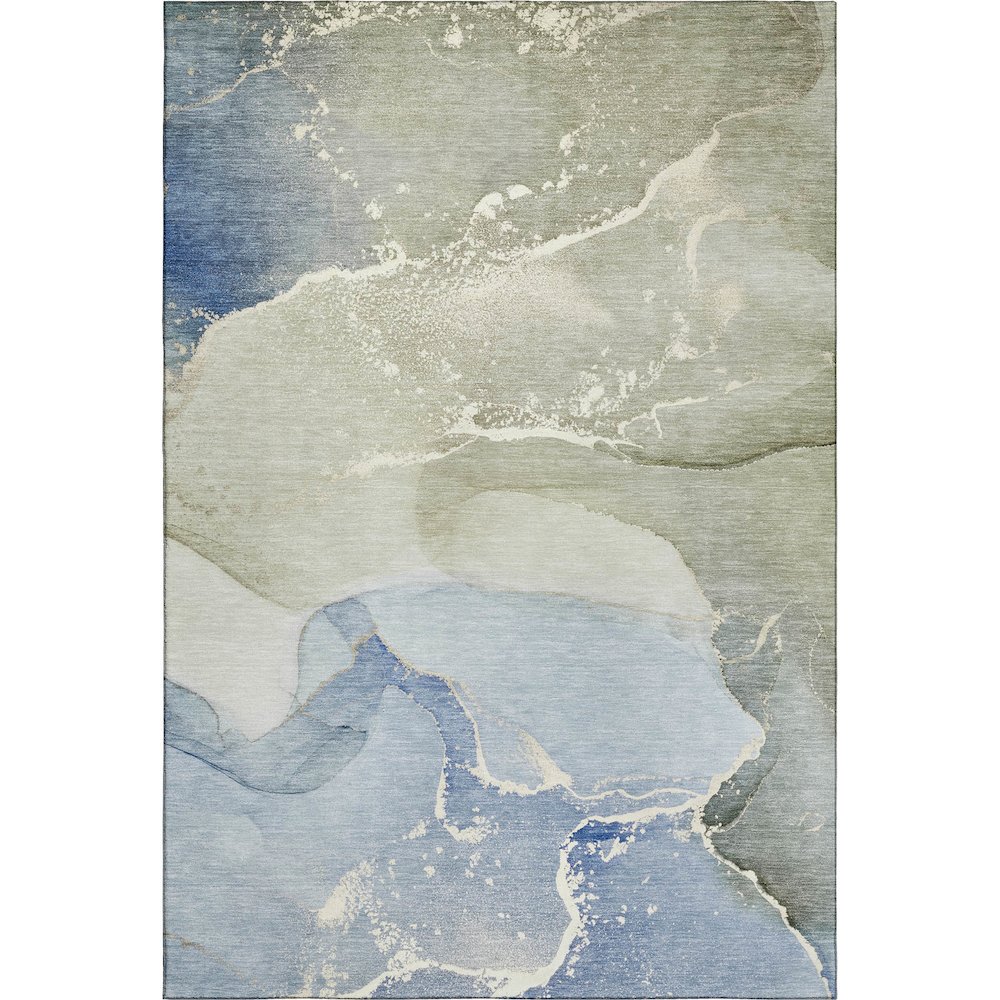 Premium Machine Washable Mayfield  Blue 3' x 5' Rug. Picture 1