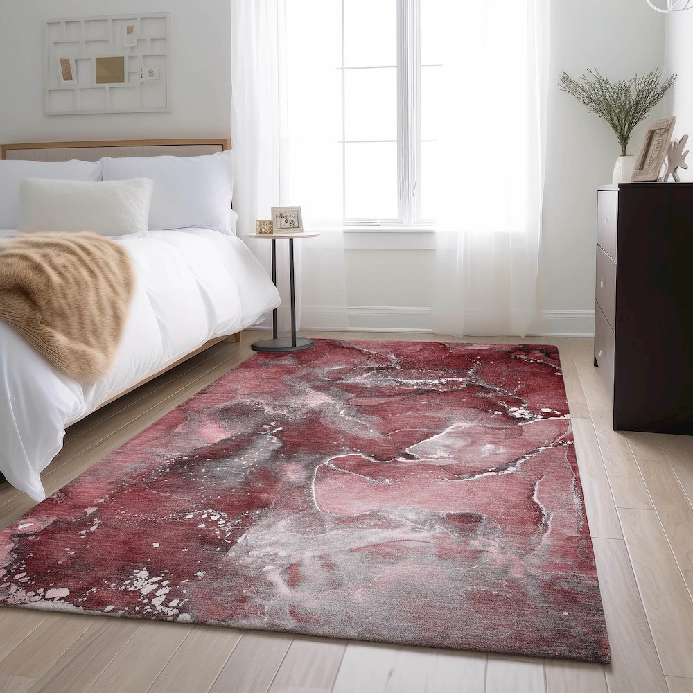 Premium Machine Washable Mayfield  Merlot 3' x 5' Rug. Picture 5