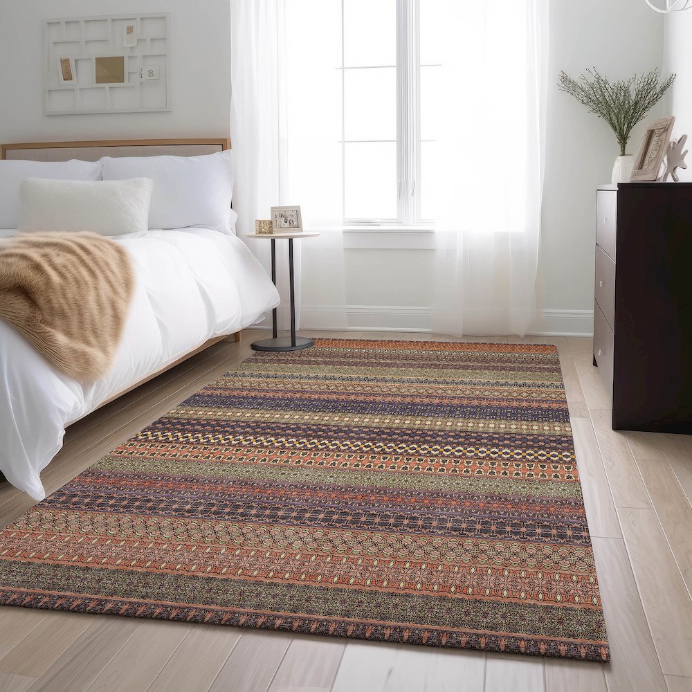 Premium Machine Washable Mayfield  Paprika 3' x 5' Rug. Picture 5