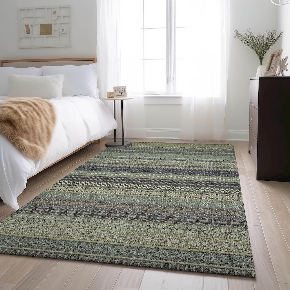 Premium Machine Washable Mayfield  Sage 3' x 5' Rug. Picture 5