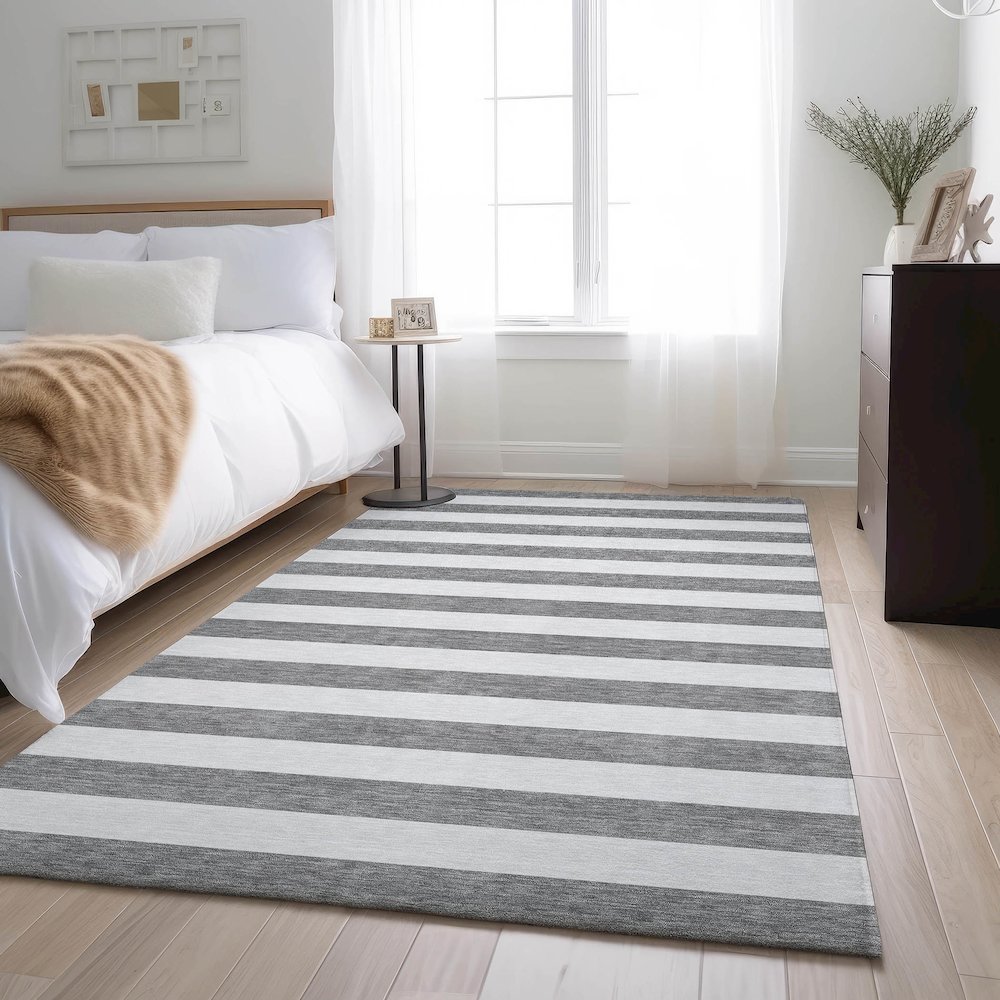 Premium Machine Washable Mayfield  Gray 3' x 5' Rug. Picture 5