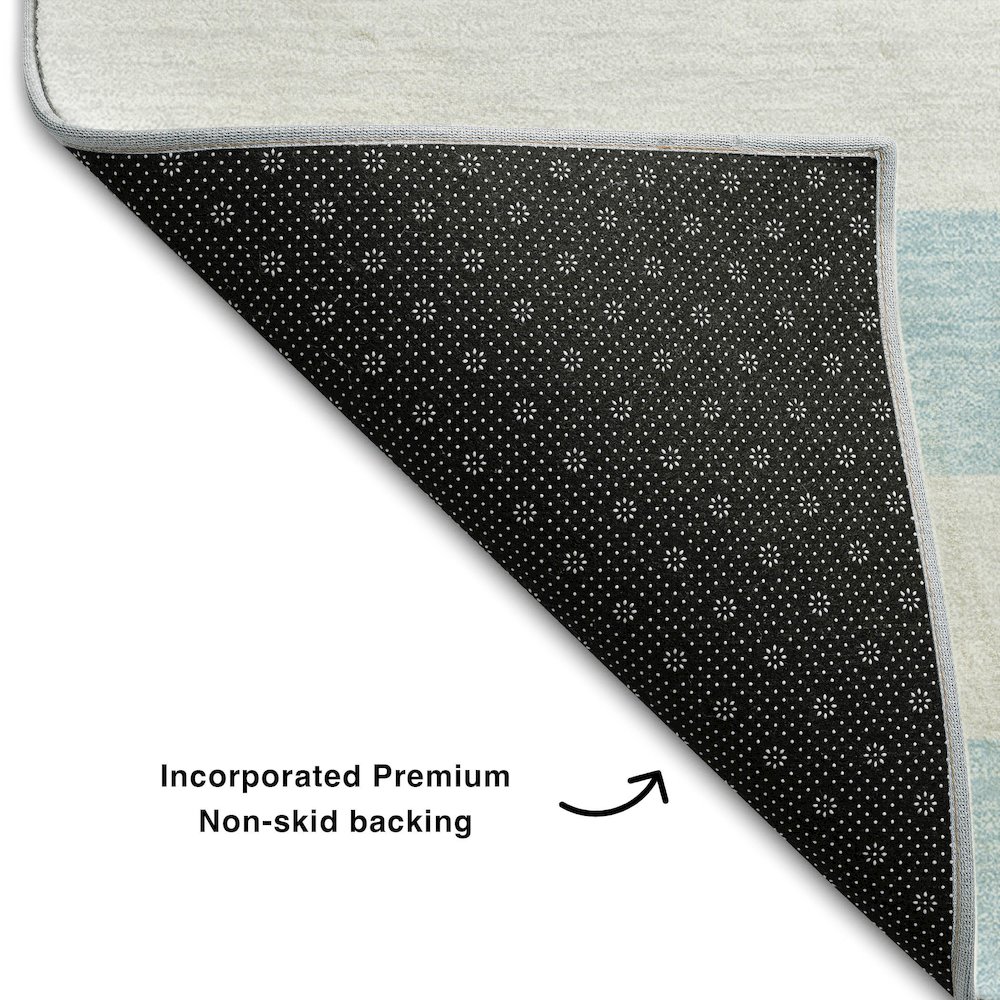 Premium Machine Washable Mayfield  Sky 2'3" x 7'6" Runner Rug. Picture 2