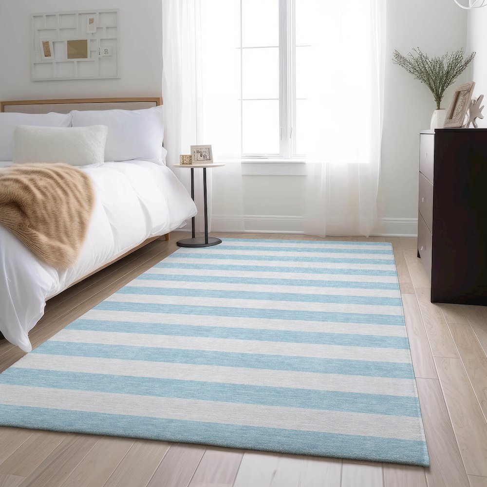 Premium Machine Washable Mayfield  Sky 3' x 5' Rug. Picture 5