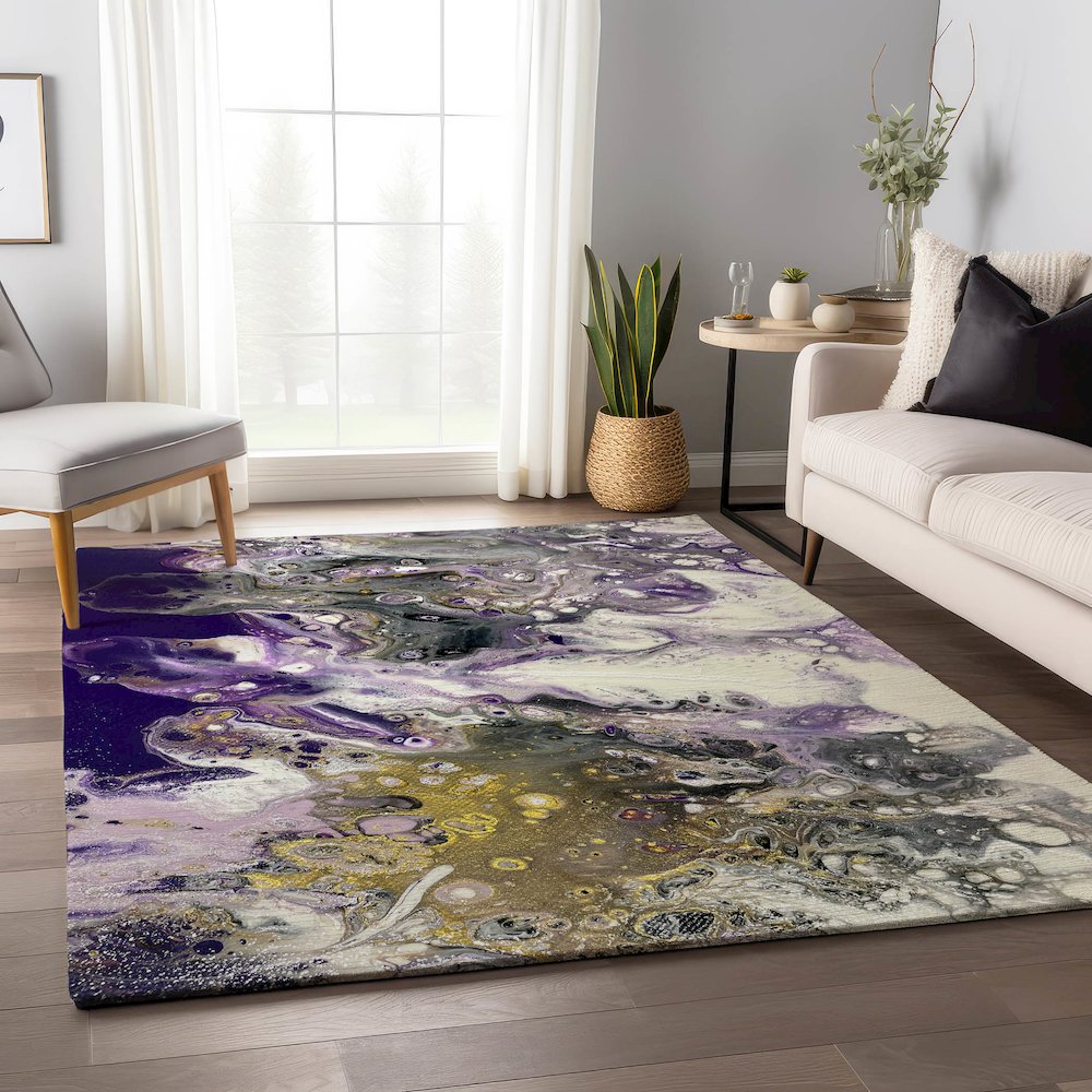 Premium Machine Washable Mayfield  Amethyst 3' x 5' Rug. Picture 5