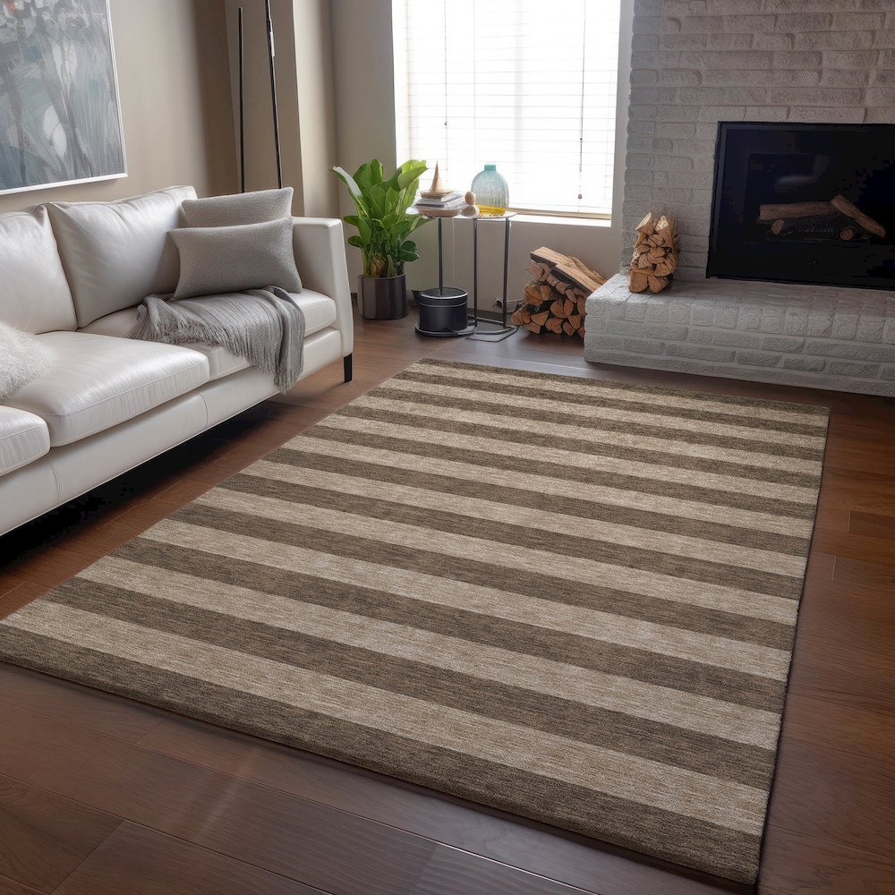 Premium Machine Washable Mayfield  Coffee 3' x 5' Rug. Picture 6