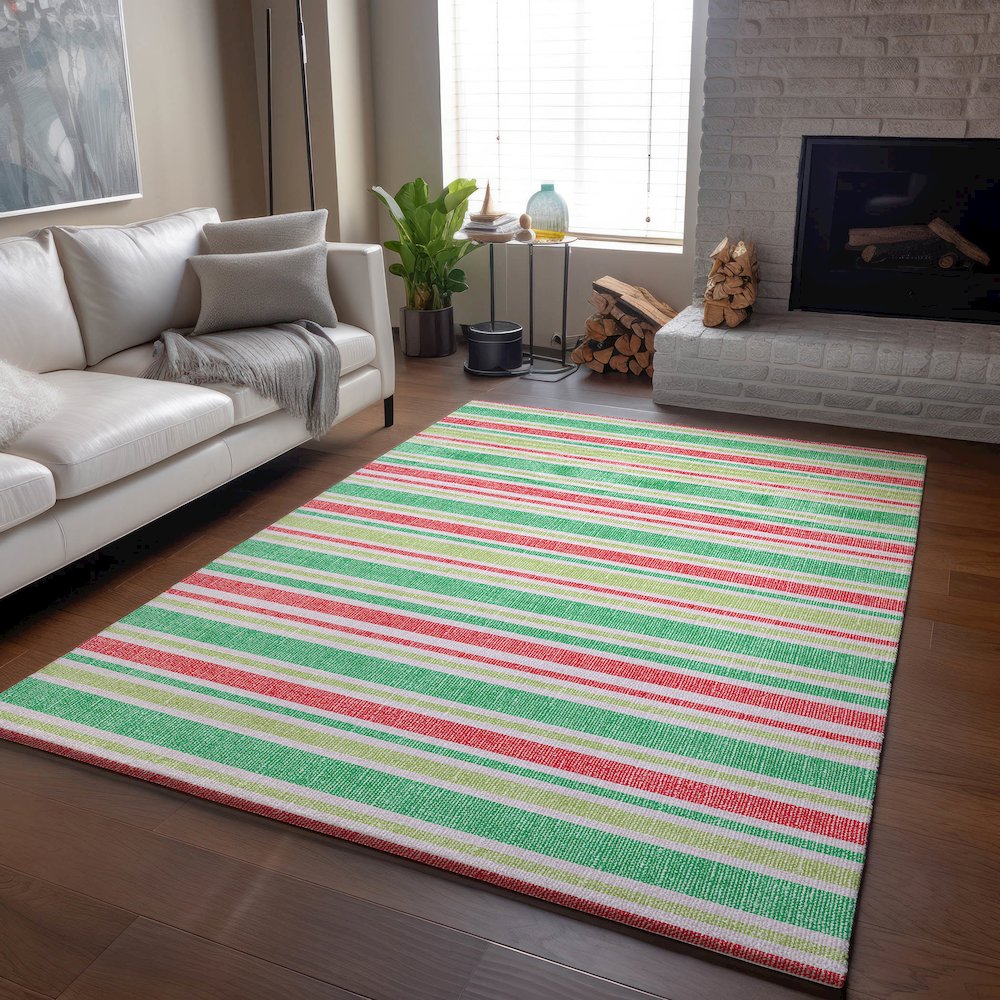 Premium Machine Washable Mayfield  Green 3' x 5' Rug. Picture 6