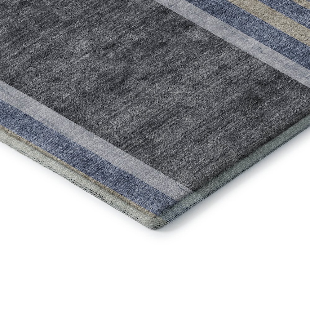 Premium Machine Washable Mayfield  Navy 2'3" x 7'6" Runner Rug. Picture 3