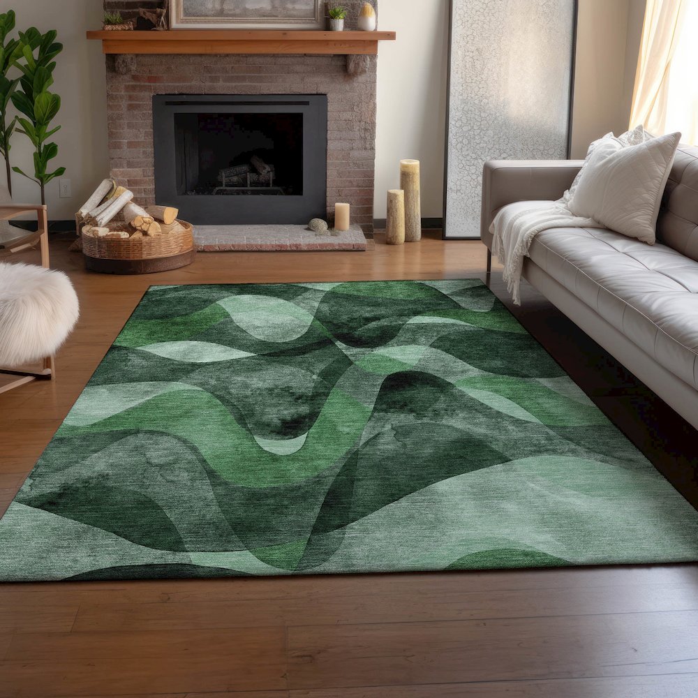 Premium Machine Washable Mayfield  Fern 3' x 5' Rug. Picture 6