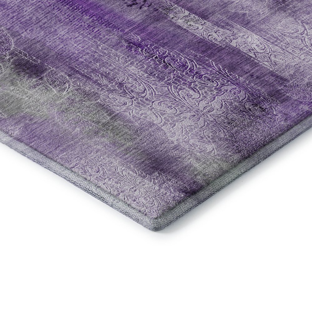 Premium Machine Washable Mayfield  Purple 2'3" x 7'6" Runner Rug. Picture 3