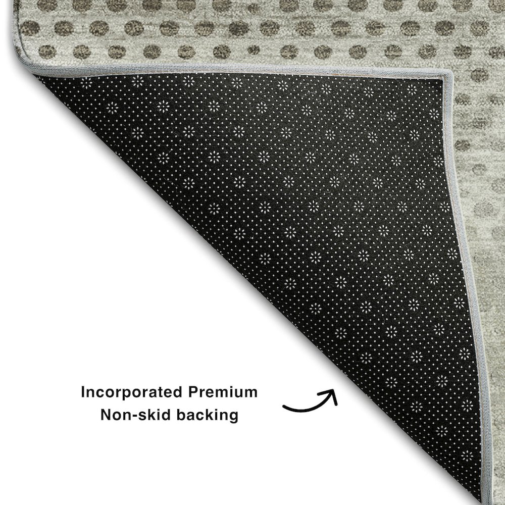Premium Machine Washable Mayfield  Gray 2'3" x 7'6" Runner Rug. Picture 2