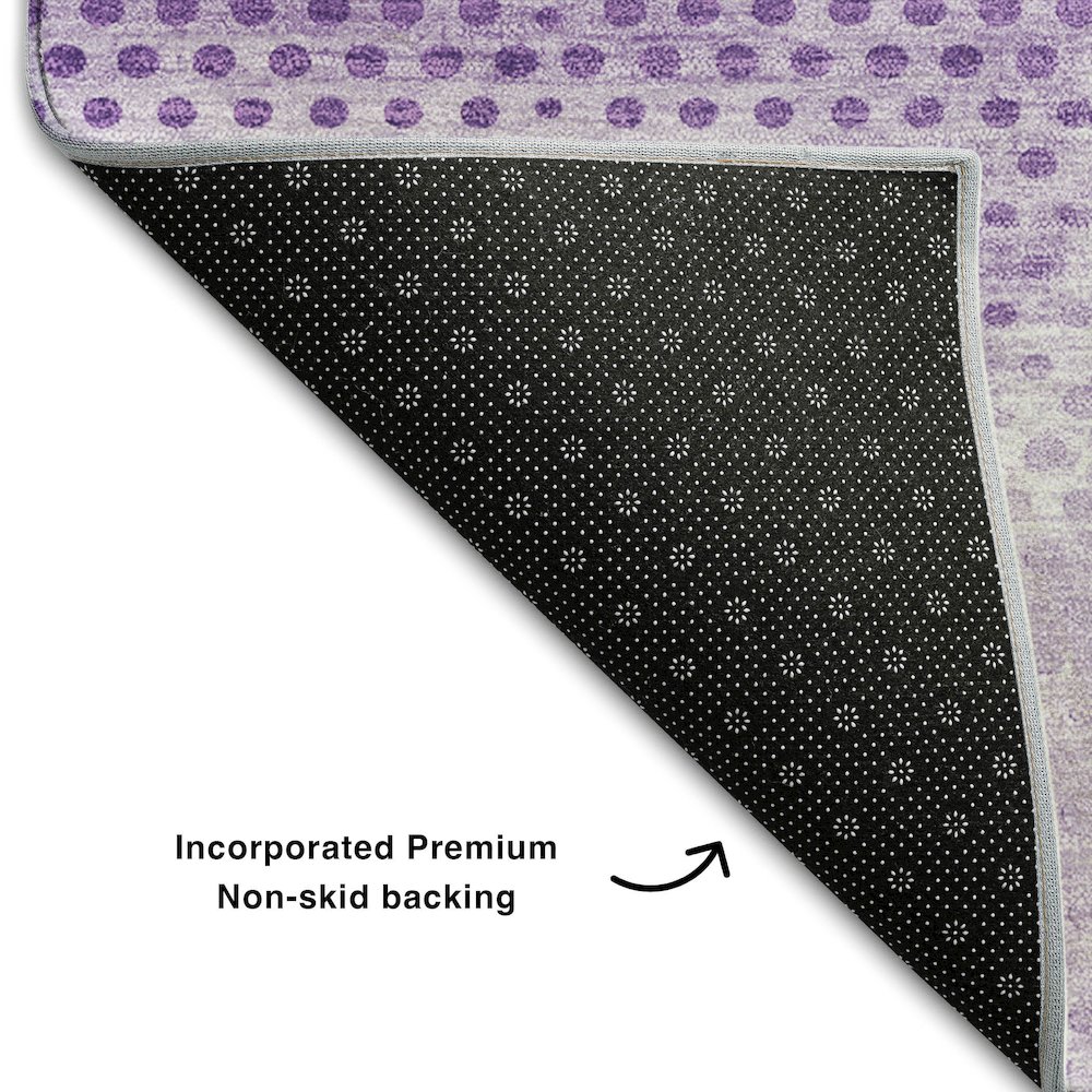 Premium Machine Washable Mayfield  Lavender 2'3" x 7'6" Runner Rug. Picture 2