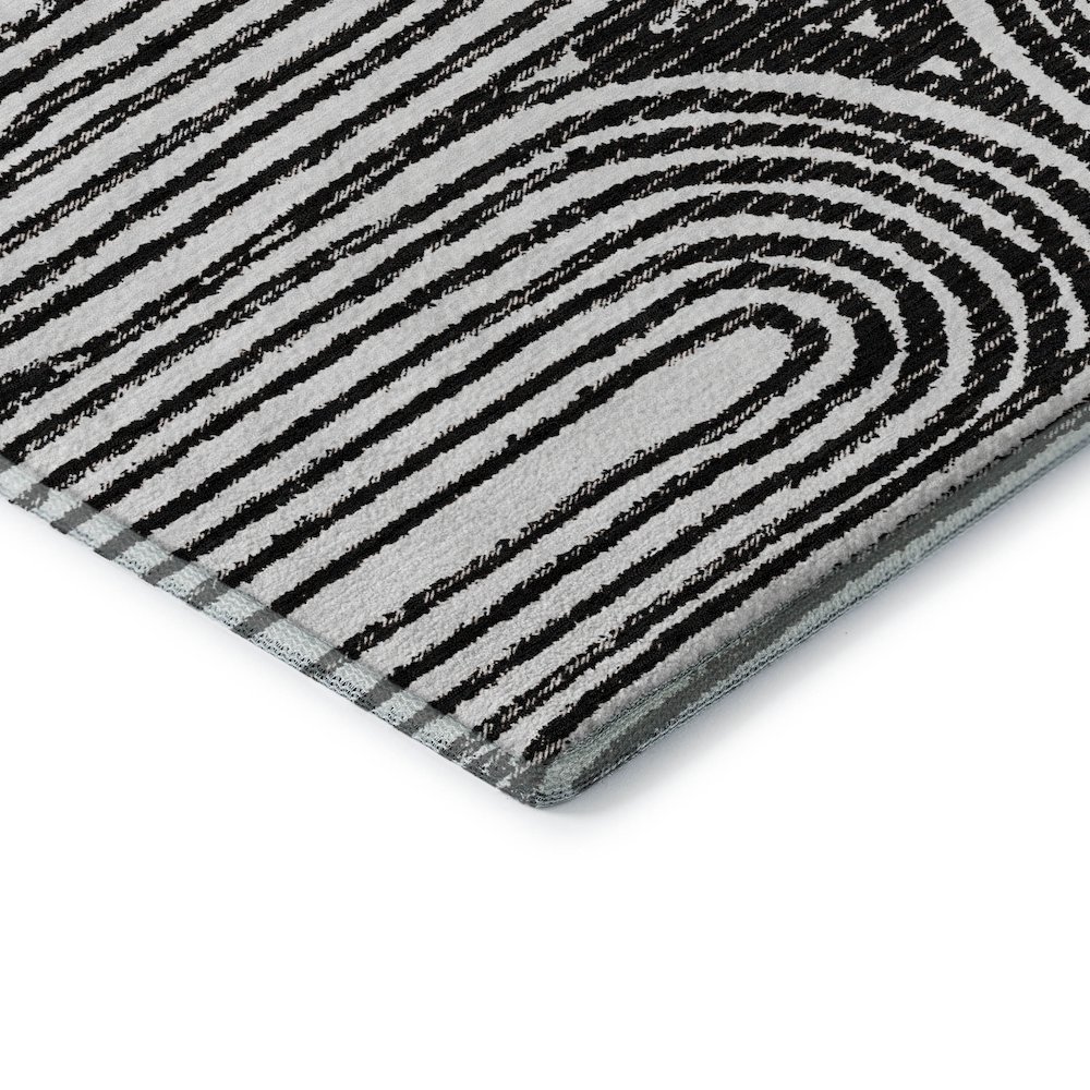 Premium Machine Washable Mayfield  Black 2'3" x 7'6" Runner Rug. Picture 3