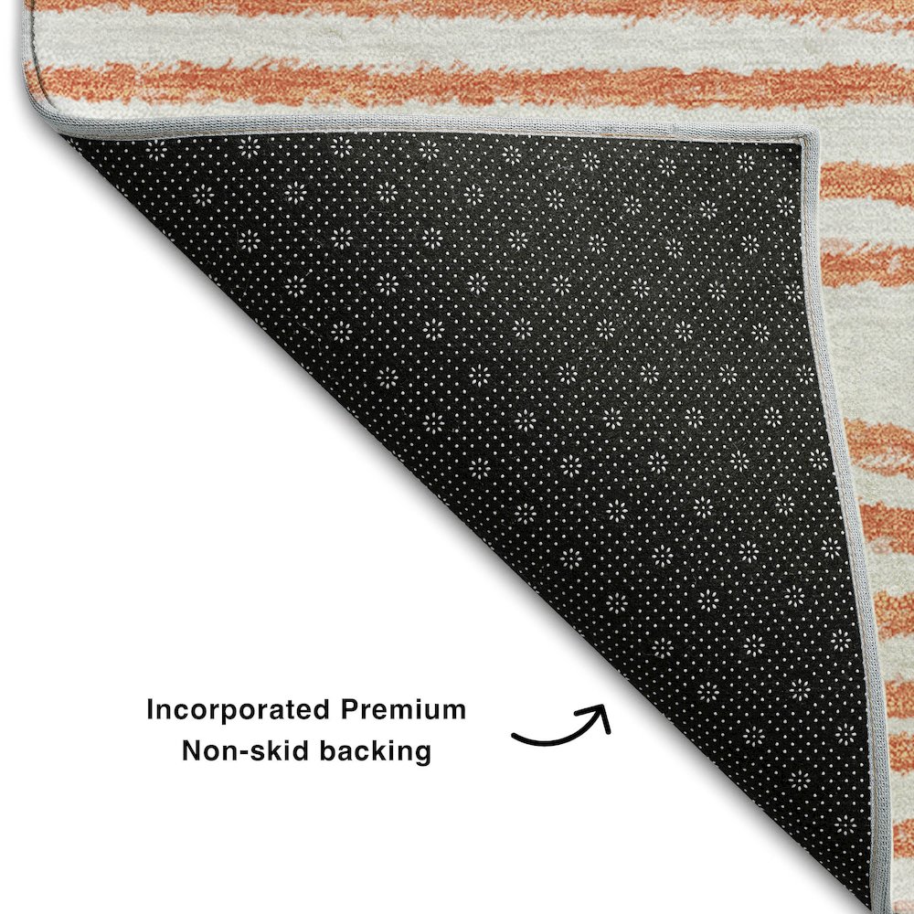 Premium Machine Washable Mayfield  Salmon 2'3" x 7'6" Runner Rug. Picture 2