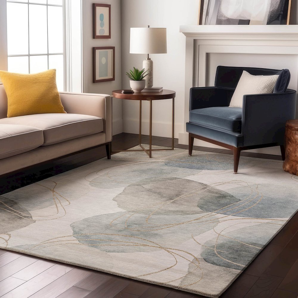 Premium Machine Washable Mayfield  Ivory 3' x 5' Rug. Picture 5