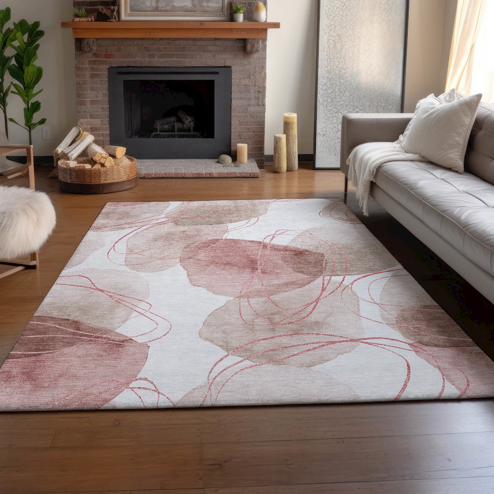 Premium Machine Washable Mayfield  Merlot 3' x 5' Rug. Picture 6