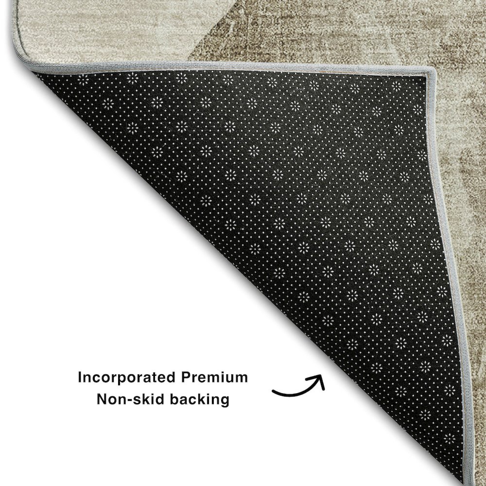Premium Machine Washable Mayfield  Brown 2'3" x 7'6" Runner Rug. Picture 2
