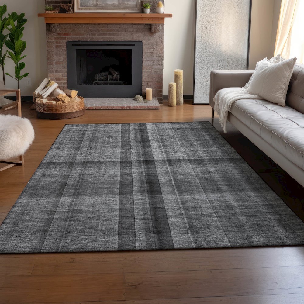 Premium Machine Washable Mayfield  Gray 3' x 5' Rug. Picture 6