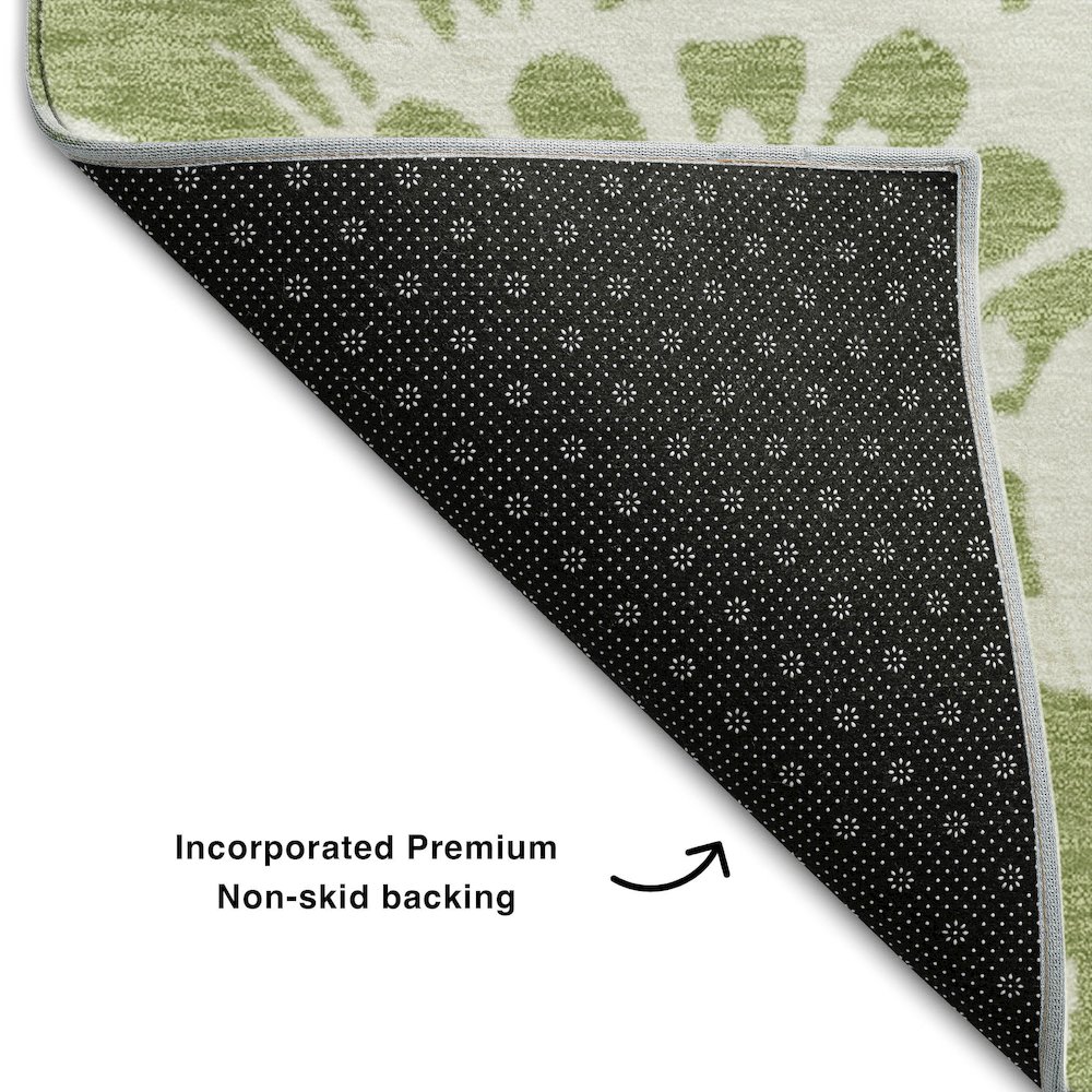 Premium Machine Washable Mayfield  Aloe 2'3" x 7'6" Runner Rug. Picture 2