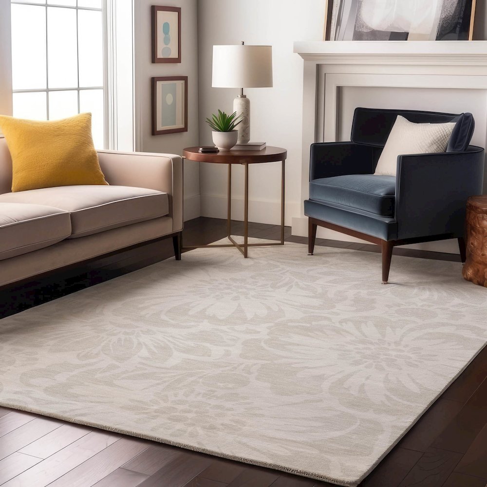 Premium Machine Washable Mayfield  Ivory 3' x 5' Rug. Picture 5