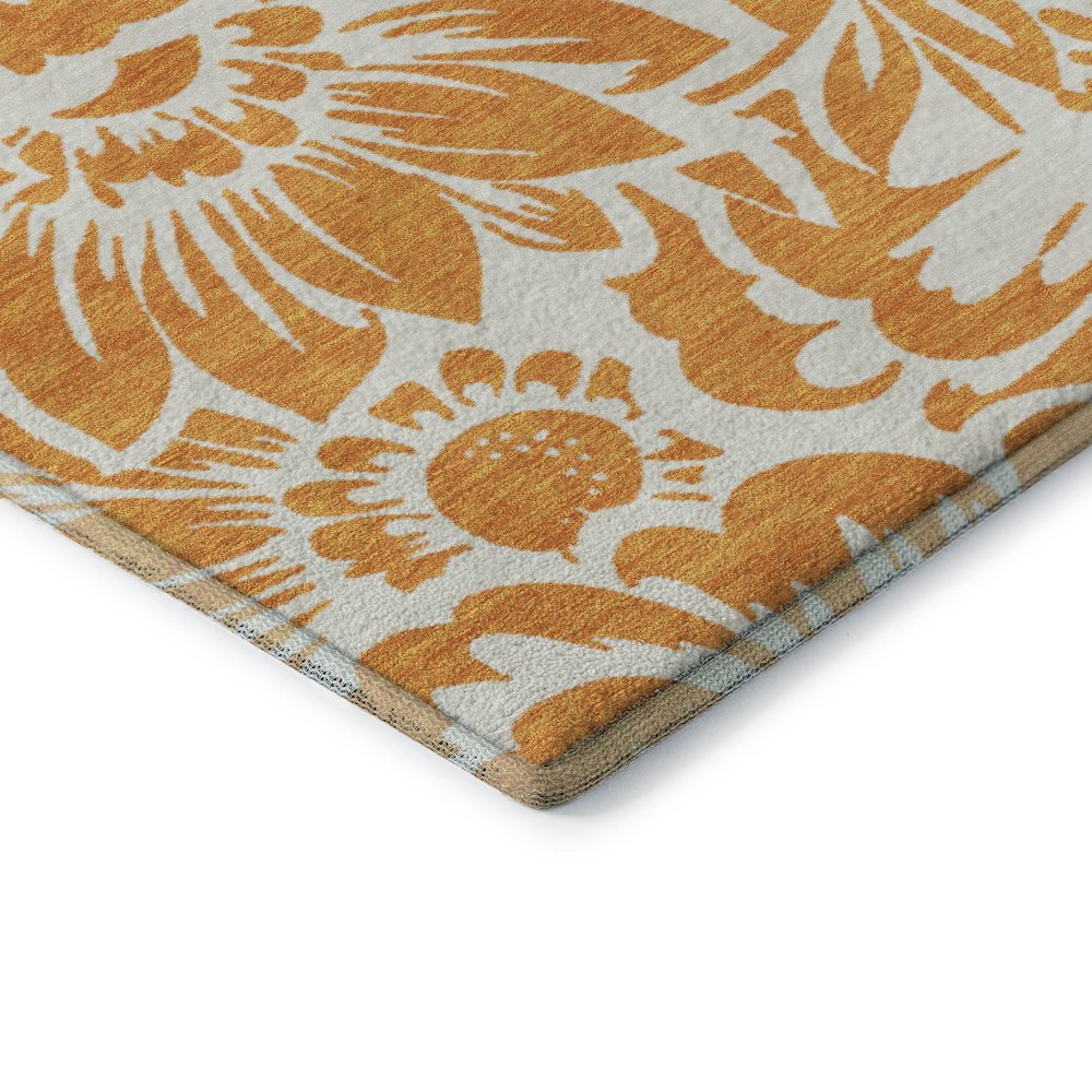 Premium Machine Washable Mayfield  Orange 2'3" x 7'6" Runner Rug. Picture 3